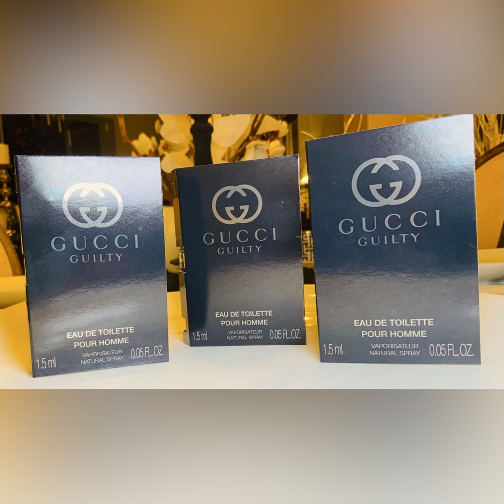 GUCCI GUILTY POUR HOMME MEN’S COLOGNE TOILETTE  SPRAY THREE SAMPLE NWT